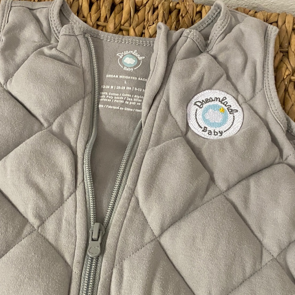Dreamland Baby Gray Quilted Baby Sleep Sack Vest